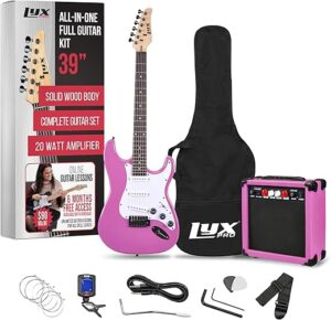 LyxPro Electric Guitar Kit Bundle With Amplifier