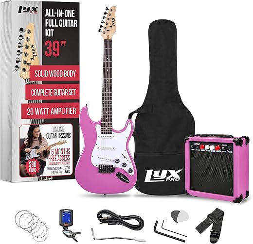 LyxPro Electric Guitar Kit Bundle With Amplifier