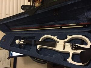 Cecilio Electric/Silent Violin, Full Size, Metallic White