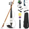 Vangoa Electric Violin 4/4 Silent Set, White