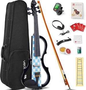 Vangoa Electric Violin Kit For Beginners, Blue