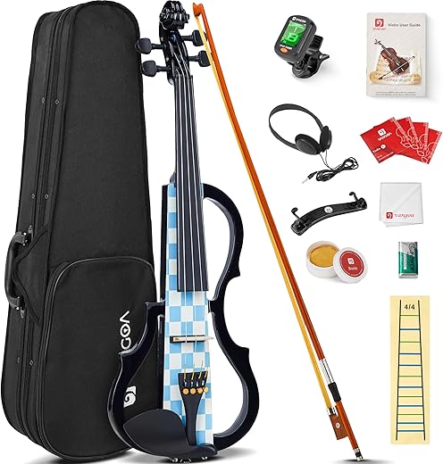 Vangoa Electric Violin Kit For Beginners, Blue