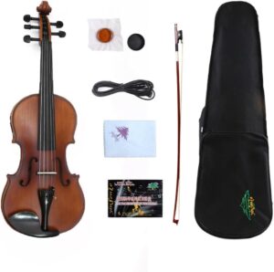 yinfente Electric Violin Maple Spruce Wood 4/4