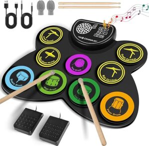 CAHAYA Electronic Drum Pad Set: Foldable 9-Pad With Speaker