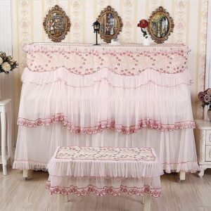 GRDDBZA Elegant Rose Embroidery Piano Cover Set
