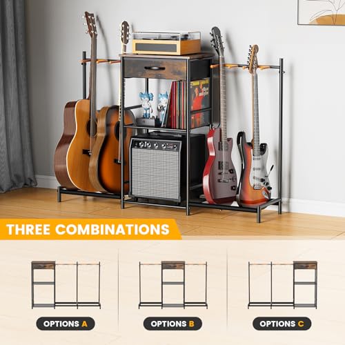 Elerator Guitar Stand With 4 Holders And Rack - Image 3