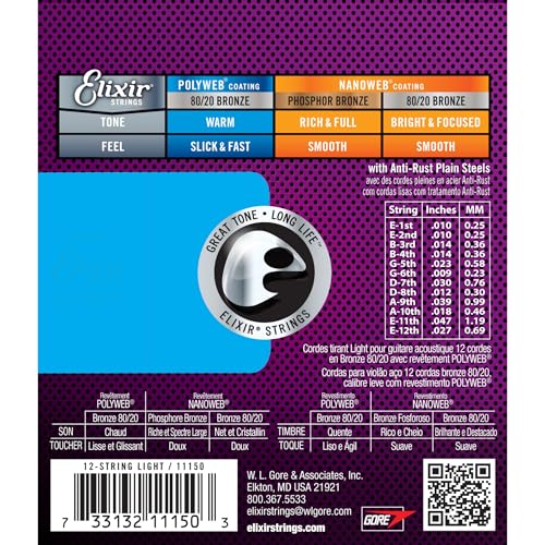 Elixir Acoustic Guitar Strings 80/20 Bronze POLYWEB - Image 3