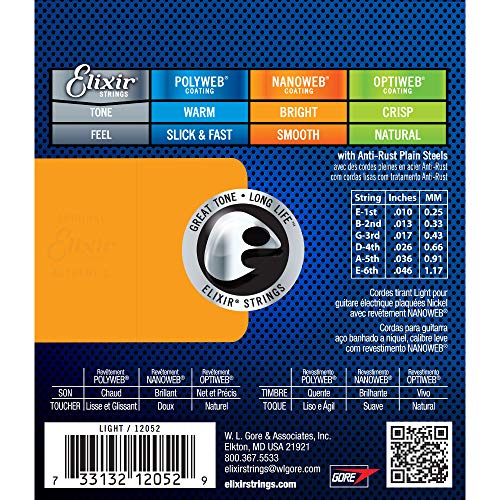 Elixir Nanoweb Electric Guitar Strings 3 Pack - Image 2
