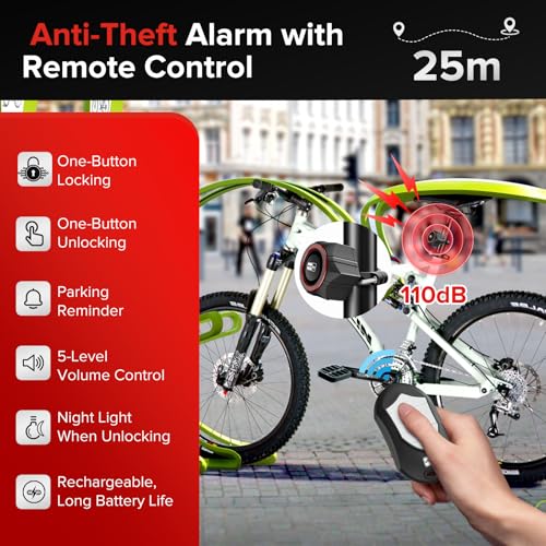 eMjollRay 110dB Loud Waterproof Wireless Bike Alarm - Image 3