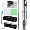 Rhythm Engraved Flower Closed Hole Flute 16 Keys