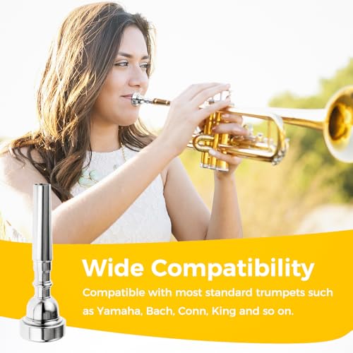 ETERMETA Trumpet Mouthpiece Set 3C 5C 7C, Silver - Image 4