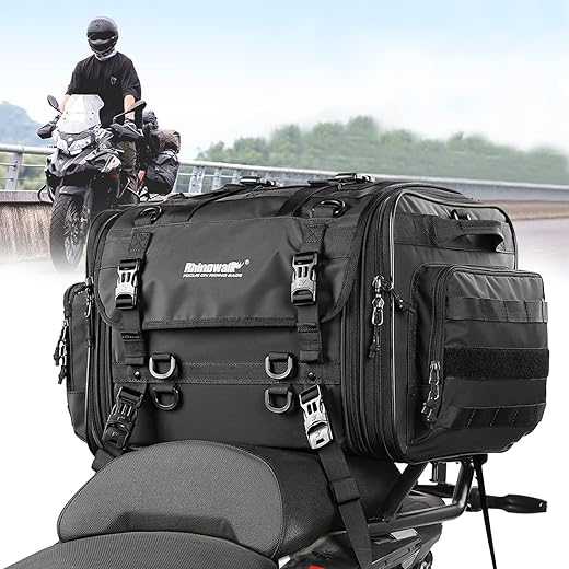 Rhinowalk Expandable Motorcycle Tail Bag 60L, Waterproof