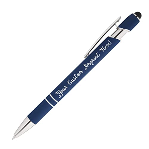 Express Pencils Personalized Rainbow Rubberized Ballpoint Pen With Stylus - Image 2