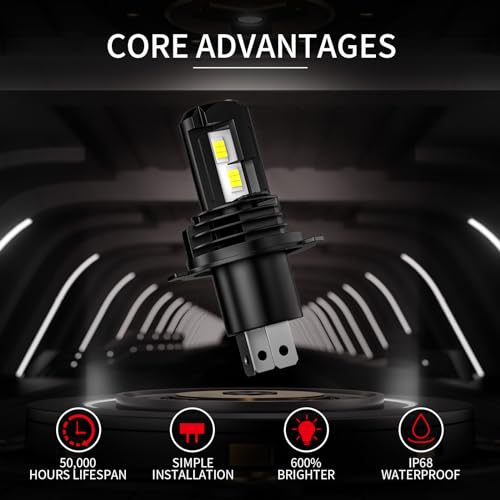 FANTELI LED Bulb Hi/Low Beam Motorcycle, 9003 - Image 2