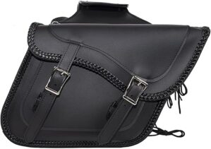 Dream Apparel Faux Leather Motorcycle Saddle Bags Black