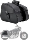 Dream Apparel Faux Leather Motorcycle Saddle Bags (Black)