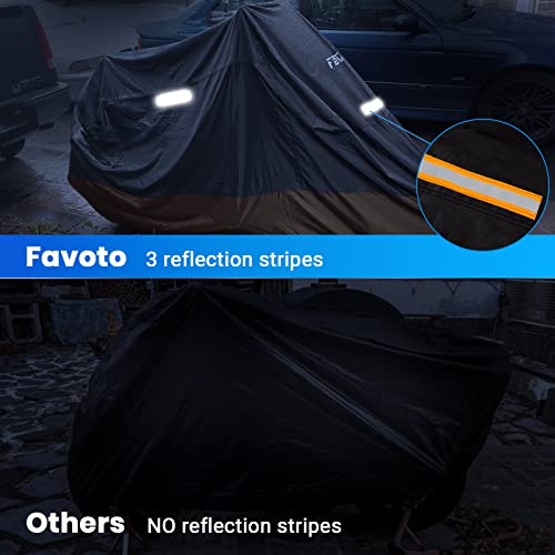 Favoto Motorcycle Cover Reflective 96.5 Inches Waterproof - Image 4
