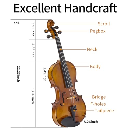 FDT&ENJOY Violin For Beginners Adults, 4/4 Full Size - Image 3