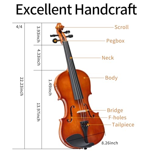 FDT&ENJOY Violin For Beginners Adults, 4/4 Full Size - Image 3