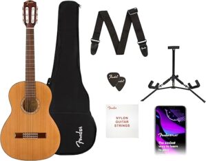 Fender Fender Acoustic Guitar Kit Starter Pack Classical Guitar, Small Beginner Guitar (3/4 Size) By Author's Name