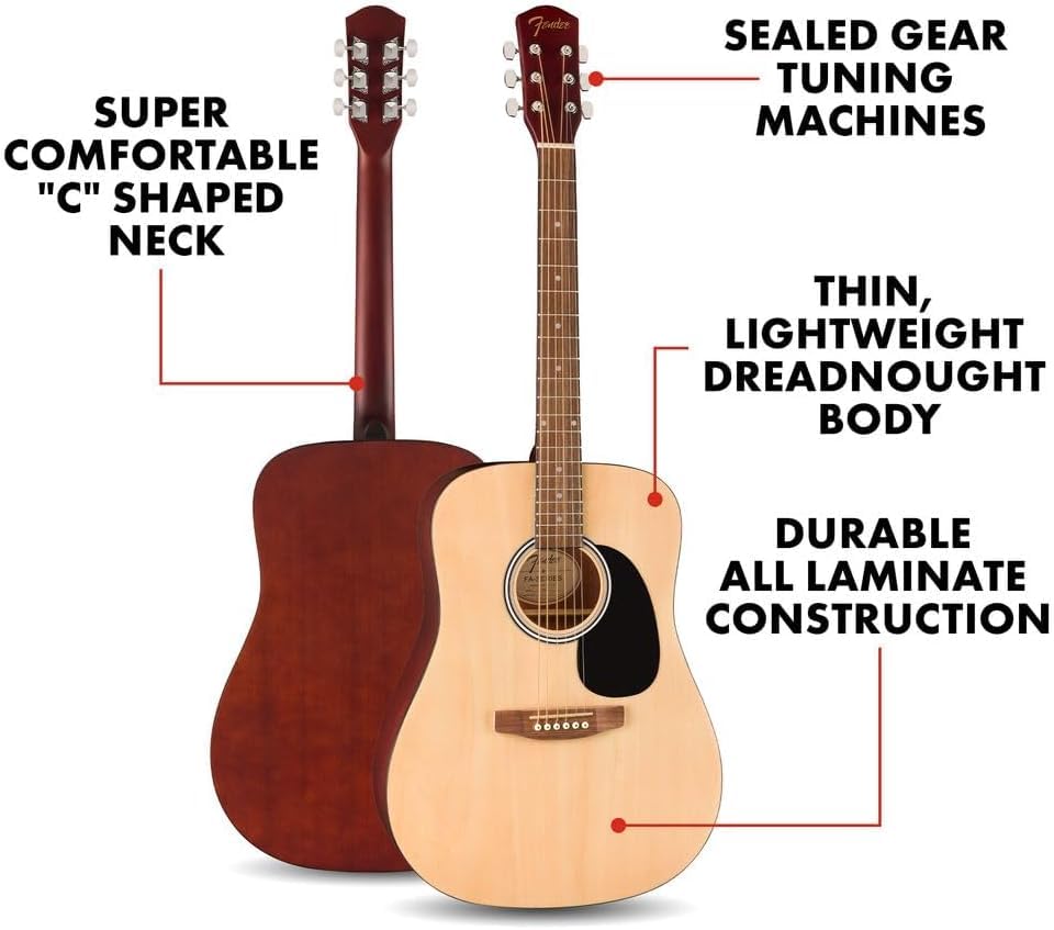 Fender FA-25 Dreadnought Acoustic Guitar Kit - Image 4