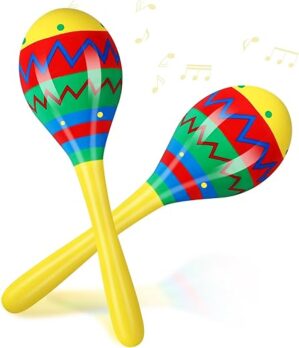 Relaxgiant Fiesta Wooden Maracas Party Favors Yellow