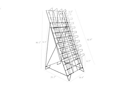 FixtureDisplays FixtureDisplays® 10-Tiered Wire Literature Stand For Floor, 20 Pockets For Magazines, Header - Black 119963 - Image 4