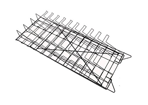 FixtureDisplays FixtureDisplays® 10-Tiered Wire Literature Stand For Floor, 20 Pockets For Magazines, Header - Black 119963 - Image 5