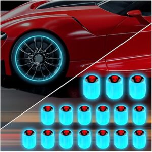 Aokdom Fluorescent Skull Tire Valve Caps