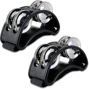 EASTROCK Foot Tambourine With Steel Jingle Bells