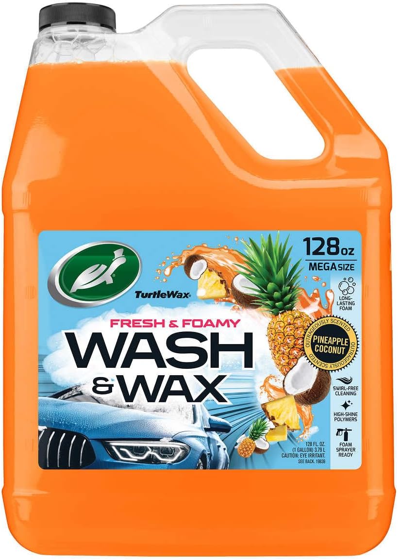 Turtle Wax Fresh & Foamy Wash and Wax, Pineapple Coconut Scent