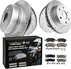 WEIZE Front And Rear Brake Rotors Pads Kit