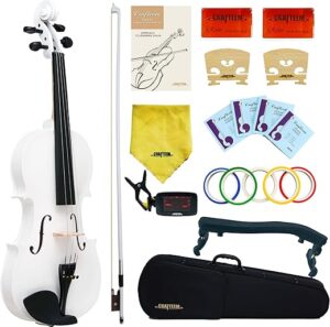 CRAFTEEM Full Size White Violin Outfit for Beginners