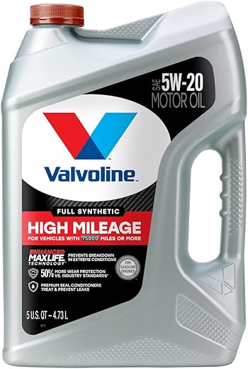 Valvoline Full Synthetic High Mileage Motor Oil 5W-20 5 QT