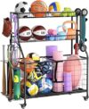 WUC Garage Sports Equipment Organizer With Basket