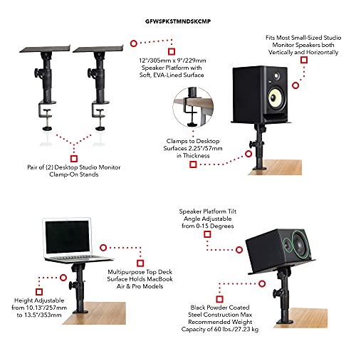 Gator Frameworks Desktop Clamp-On Monitor Stand Set (GFWSPKSTMNDSKCMP) - Image 4