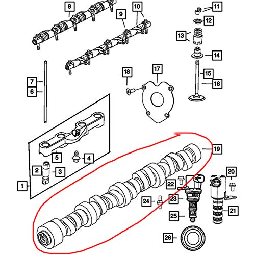 GELUOXI 5.7 HEMI MDS Engine Camshaft 53022372AA - Image 4