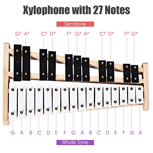 Giantex 27 Note Glockenspiel Xylophone With Mallets - Image 3