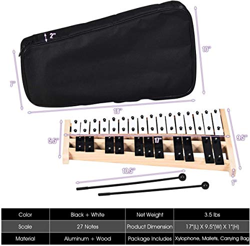 Giantex 27 Note Glockenspiel Xylophone With Mallets - Image 2