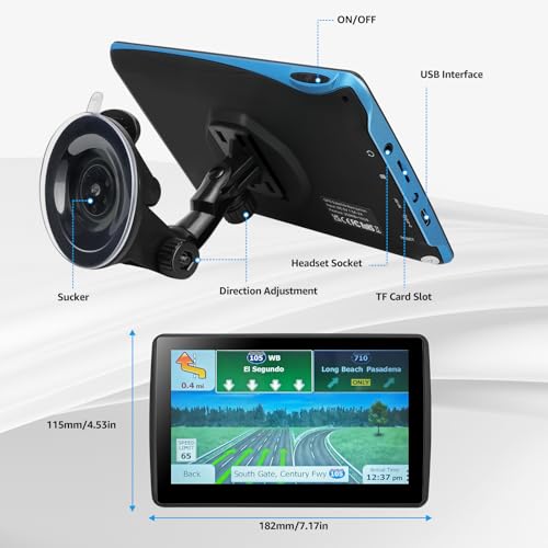 GIFEHU 7 Inch GPS Navigator With 2024 Map - Image 4