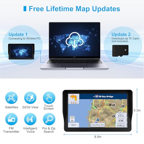 glaury 9 Inch GPS Navigator With Latest 2024 Map - Image 4