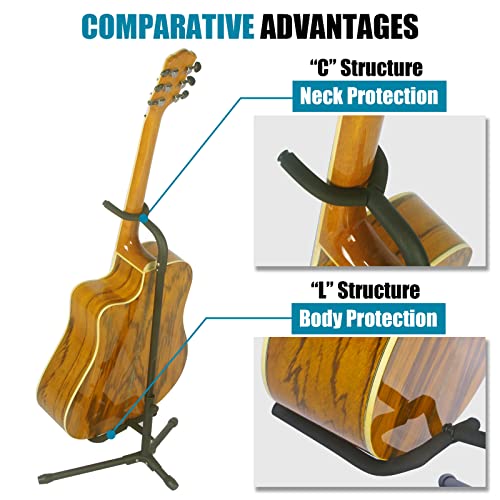GLEAM Adjustable Folding Guitar Stand Black (CG-4) - Image 3