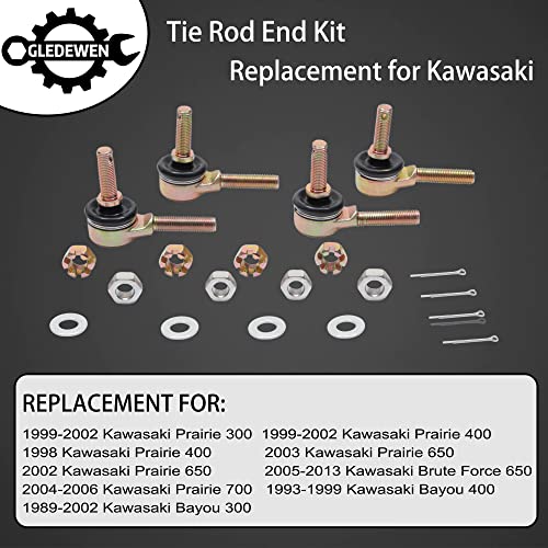 Gledewen Tie Rod and Ball Joint Kit, Compatible With Kawasaki Prairie & Brute Force - Image 2