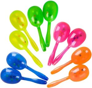 The Dreidel Company Glitter Plastic Maracas, 5" Inch (12-Pack)