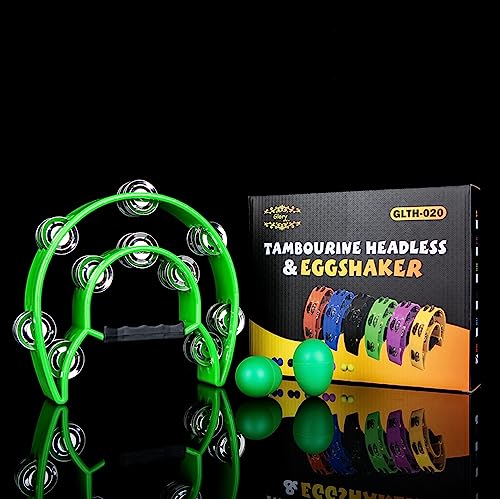 GLORY ESTD. 1962 Double Row Half Moon Tambourine, Green - Image 5