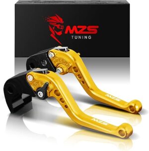 MZS Gold Adjustable Motorcycle Brake Clutch Levers