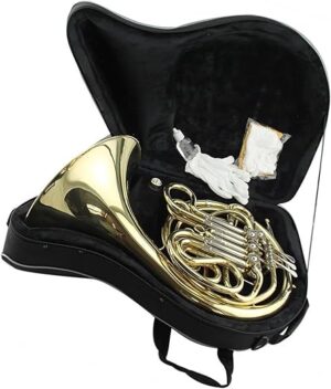 QJWENFD Gold Lacquer Double French Horn Bright Sound