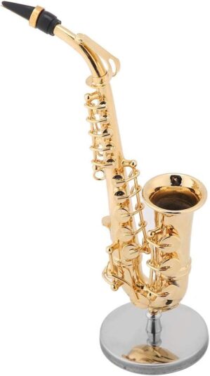 ZJchao Gold Plated Mini Alto Saxophone Ornament