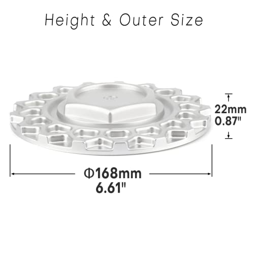 GTOWNWORKS 6.61in Wheel Center Caps, 4pcs 168mm - Image 2