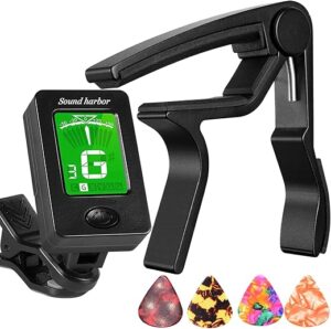 Sound harbor Guitar Capo With Clip-On Tuner